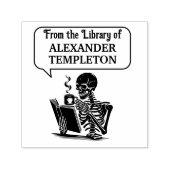 Skeleton Drink Coffee Reading Buch Nr. 2 Permastempel (Design)
