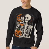 Skeleton Drink Kaffee Lover Halloween Schädel m Sweatshirt (Vorderseite)