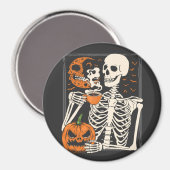 Skeleton Drink Kaffee Lover Halloween Skull Cir Magnet (Vorderseite/Rückseite)