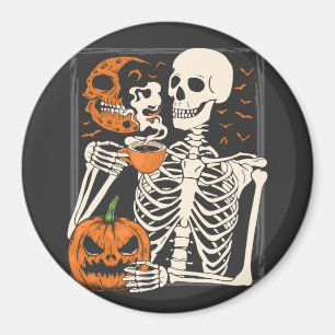 Skeleton Drink Kaffee Lover Halloween Skull Cir Magnet