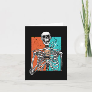 Skeleton Drink Kaffee Lover Spaß Halloween Schädel Karte