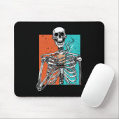 Skeleton Drink Kaffee Lover Witziges Halloween Sku Mousepad (Mit Mouse)