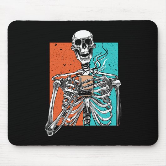 Skeleton Drink Kaffee Lover Witziges Halloween Sku Mousepad (Vorne)