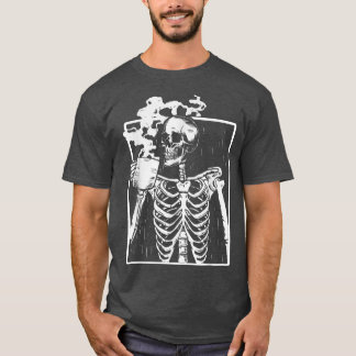 Skeleton Drink Kaffee lustige Grunge ästhetische H T-Shirt