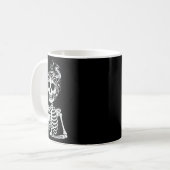 Skeleton Drink Kaffee Skull Funny Halloween Wom Kaffeetasse (Vorderseite Links)