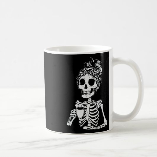Skeleton Drink Kaffee Skull Funny Halloween Wom Kaffeetasse (Rechts)