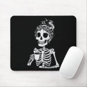 Skeleton Drink Kaffee Skull Funny Halloween Wom Mousepad (Mit Mouse)