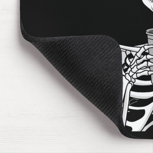 Skeleton Drinking Beverage Monochrome Gothic Hallo Mousepad (Ecke)