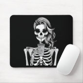 Skeleton Drinking Beverage Monochrome Gothic Hallo Mousepad (Mit Mouse)