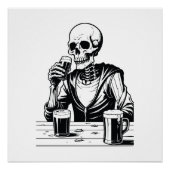 SKELETON DRINKING BIER POSTER (Vorderseite)