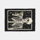 Skeleton Drinks Martini Schwanz Retro Halloween Co Fleecedecke (Vorderseite (Horizontal))