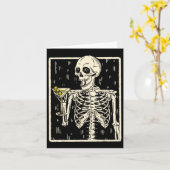 Skeleton Drinks Martini Schwanz Retro Halloween Co Karte (Gelbe Blume)