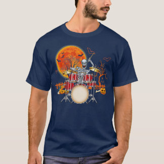 Skeleton Drummer Halloween Costume Playing Drums M T-Shirt