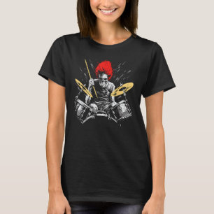 Skeleton Drummer Typ Rock and Roll Band Rock on Dr T-Shirt