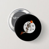 Skeleton Dunk Basketball Spieler Halloween Moon Button (Vorne & Hinten)