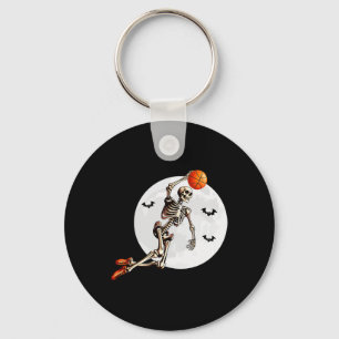Skeleton Dunk Basketball Spieler Halloween Moon Schlüsselanhänger