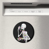Skeleton Eating Halloween Candy Magnet (In Situ (Geschirrspüler))
