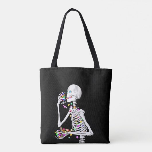 Skeleton Eating Halloween Candy Tasche (Rückseite)