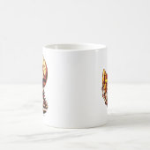 Skeleton Eating Pizza Kaffeetasse (Mittel)