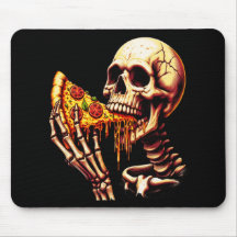 Skeleton Eating Pizza 