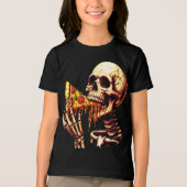 Skeleton Eating Pizza Tri-Blend Shirt (Vorderseite)
