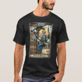 Skeleton Electrician Tarot Card Sonniges Halloween T-Shirt (Vorderseite)