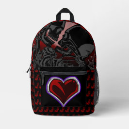 Skeleton Emo Liebhaber des Herzens Bedruckter Rucksack