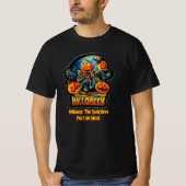 Skeleton Engel of Death Halloween Pumpkin Crows T-Shirt (Vorderseite)