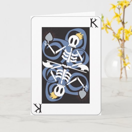 SKELETON FACE CARD KARTE (Gelbe Blume)