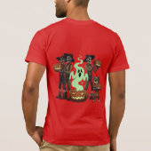 Skeleton Farmer Pumpkin Crew Halloween T-Shirt (Rückseite)