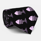 Skeleton Fische Krawatte (Gerollt)