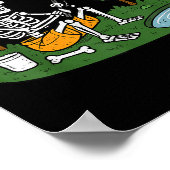 Skeleton Fischen Halloween Soky Fisherman Fish Men Poster (Ecke)