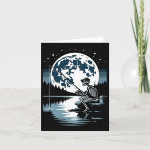Skeleton Fischen Halloween Spooky Fisherman Under Karte