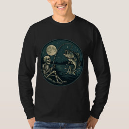 Skeleton Fisherman Halloween Angler T-Shirt