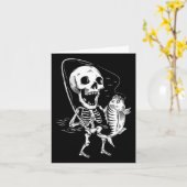 Skeleton Fishing Lazy Halloween Kostüm Cooler Schä Karte (Gelbe Blume)