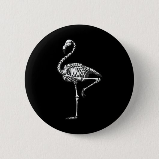Skeleton Flamingo Halloween Button (Vorderseite)