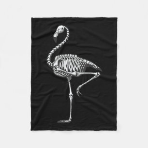 Skeleton Flamingo Halloween Fleecedecke