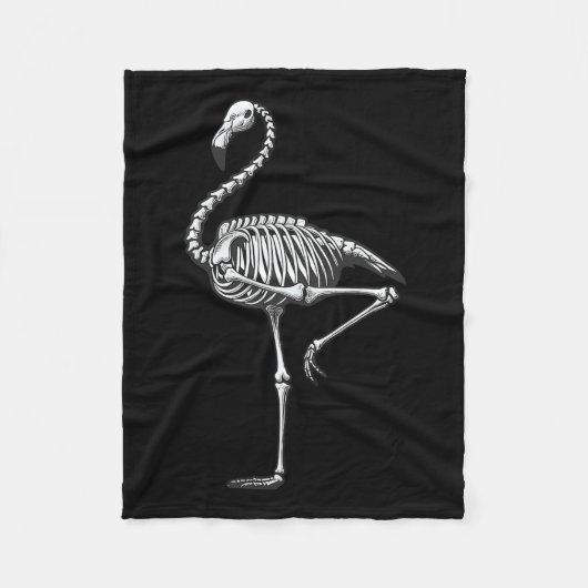 Skeleton Flamingo Halloween Fleecedecke (Vorderseite)