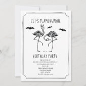 Skeleton Flamingo Halloween Geburtstagsparty Einladung (Vorderseite)