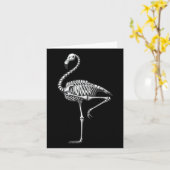 Skeleton Flamingo Halloween Karte (Gelbe Blume)