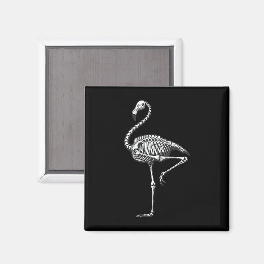 Skeleton Flamingo Halloween Magnet (Vorderseite/Rückseite)