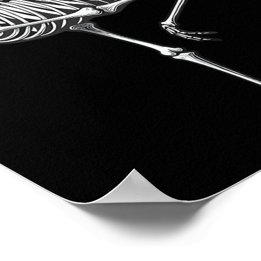 Skeleton Flamingo Halloween Poster (Ecke)