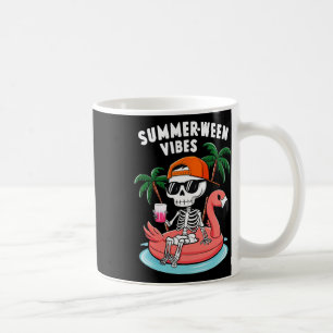 Skeleton Flamingo Summerween Vibes Halloween Boys Kaffeetasse