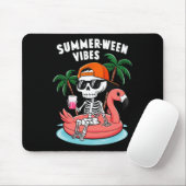 Skeleton Flamingo Summerween Vibes Halloween Boys Mousepad (Mit Mouse)