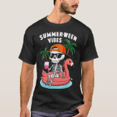 Skeleton Flamingo Summerween Vibes Halloween Boys T-Shirt (Vorderseite)