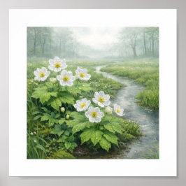 Skeleton Flower (Diphylleia grayi) – Art Print Poster