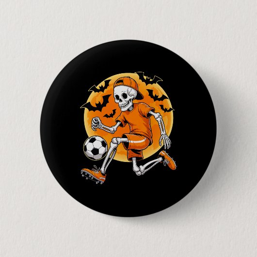 Skeleton Footbyll Men Boys Kids Halloween Soccer C Button (Vorderseite)