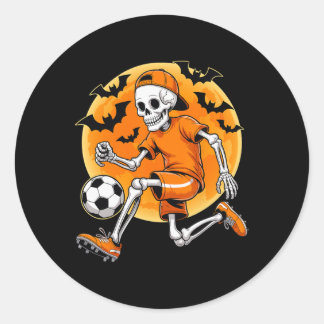 Skeleton Footbyll Men Boys Kids Halloween Soccer C Runder Aufkleber