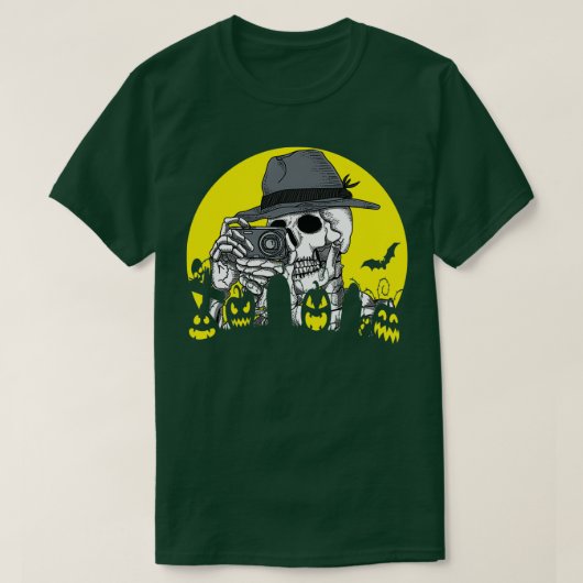 Skeleton Fotograf Halloween Kostümkamera Moo T-Shirt (Design vorne)