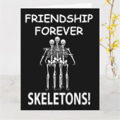 Skeleton Friendship Forever Halloween Skeleton Karte (Gelbe Blume)